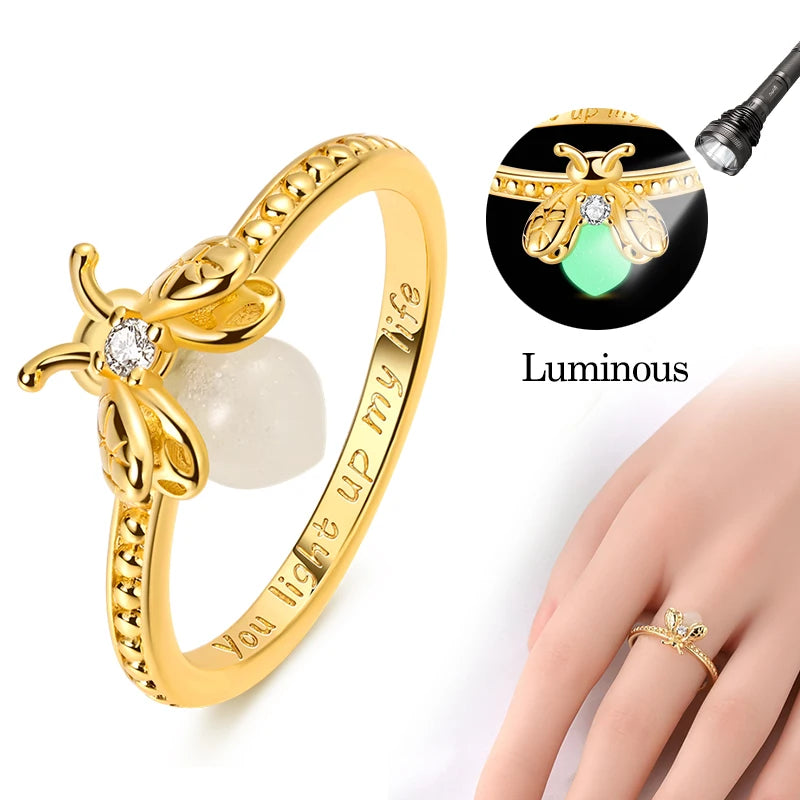 Luminous Firefly Silver Ring