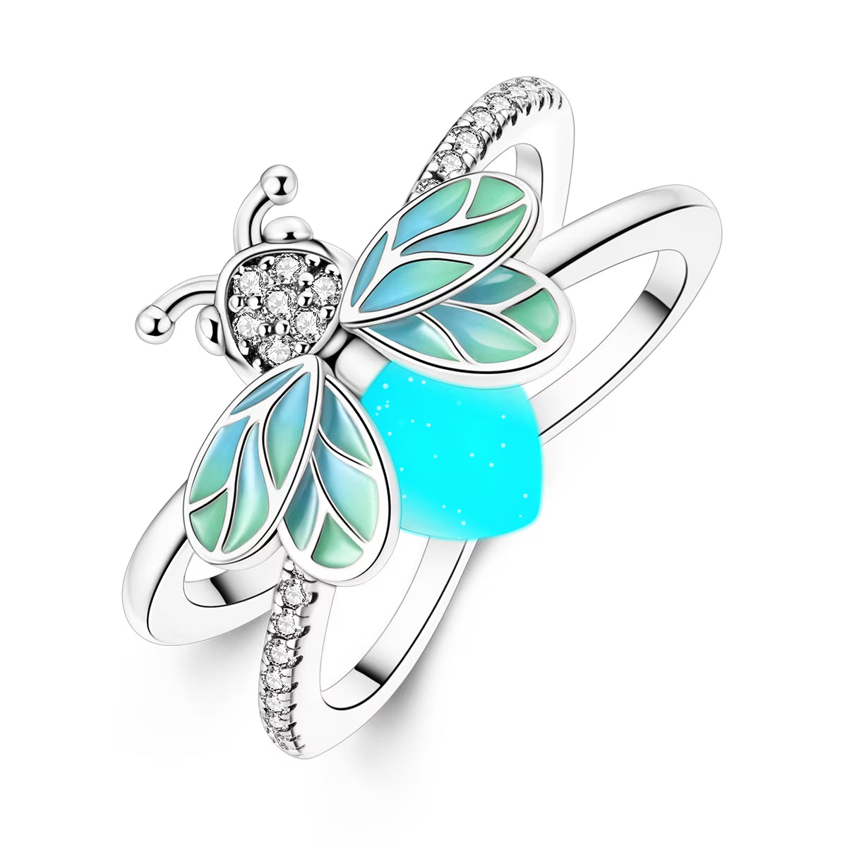 Luminous Firefly Silver Ring