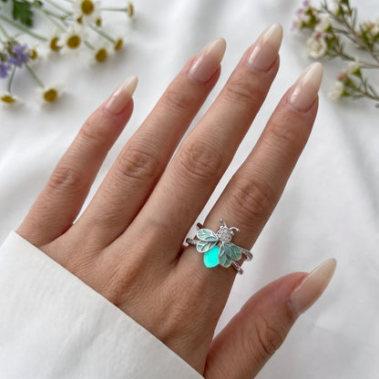 Luminous Firefly Silver Ring