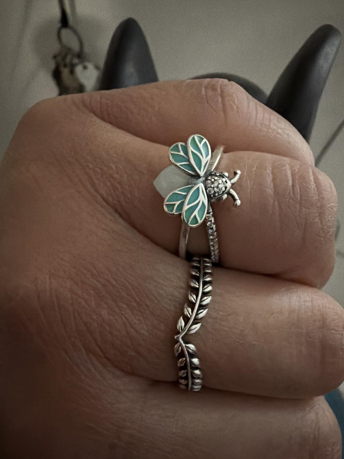 Luminous Firefly Silver Ring