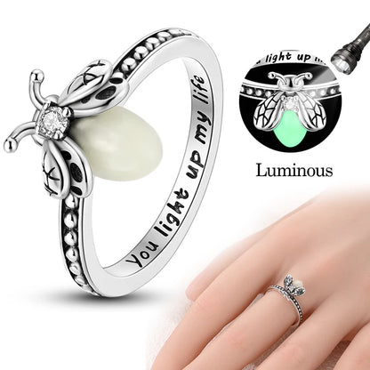Luminous Firefly Silver Ring