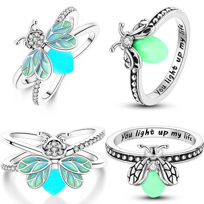 Luminous Firefly Silver Ring