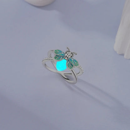 Luminous Firefly Silver Ring