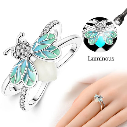 Luminous Firefly Silver Ring