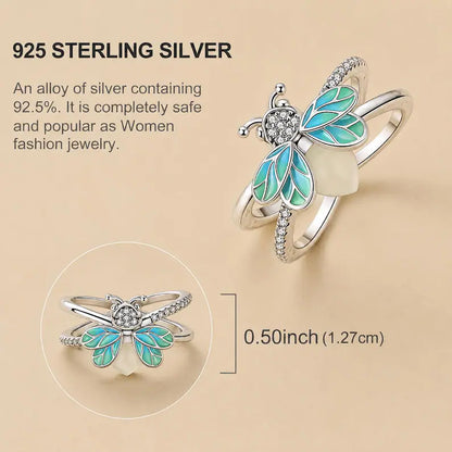 Luminous Firefly Silver Ring